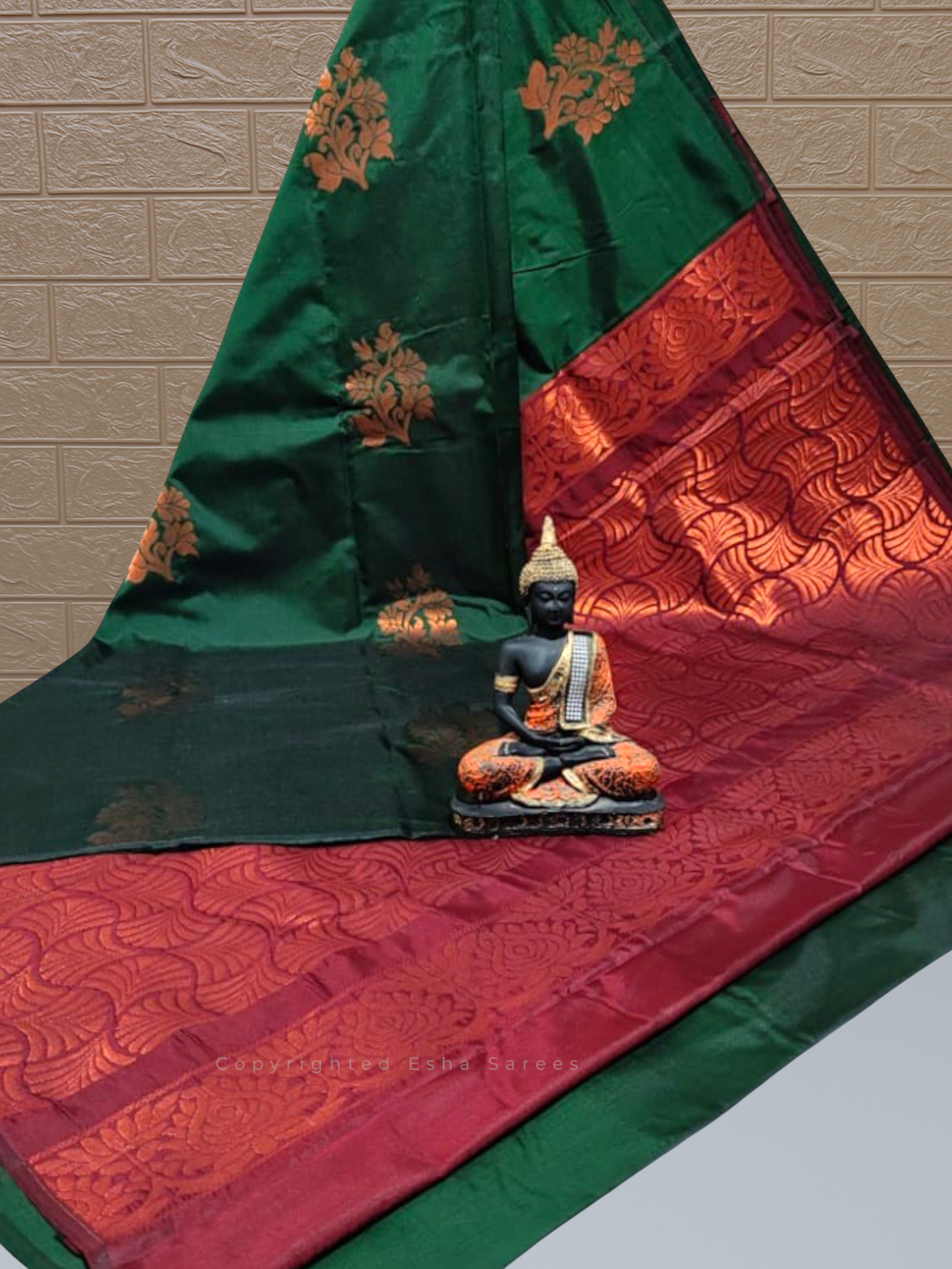 Vasthrakala Royal Deep Olive Grace Saree